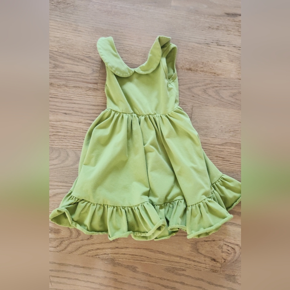Green Ruffled Kids Dress